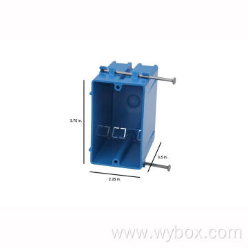 1-Gang Blue Plastic New Work Standard Switch/Outlet Wall Electrical Box portable outlet box recessed tv exterior outlet box